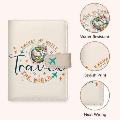 Travel Passport Holder for Travel Essentials, RFID Blocking Wallet Case - color: Travel