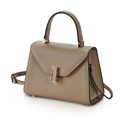 Women Satchel Bag Shoulder Handbag Top Handle Purse - color: Taupe