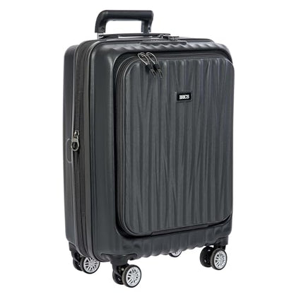 Bric's Cervia 21" Hardside Carry-On with Front Pocket, Expandable Luggage, 360° Spinner Wheels, Lightweight, TSA-Approved Locks, Durable, Dark Grey - color: Dark Grey, size: Front Pocket Carry-On 21 inch