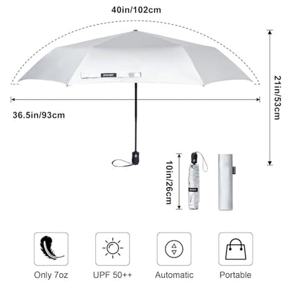 G4Free 40 Inch Travel Compact Umbrella Mini Sun UV Protection Umbrella - color: Lake Blue