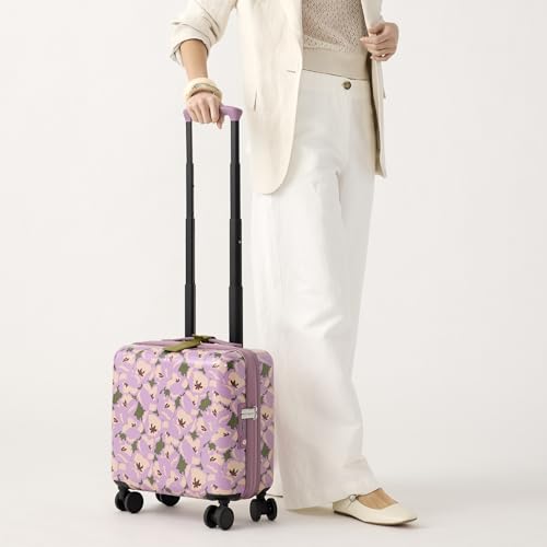 Hardside Mini Adair Spinner Suitcase, Curly Tulips Purple, One Size - color: Curly Tulips Purple