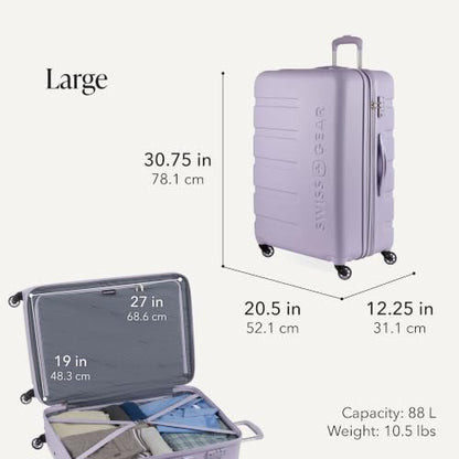 SwissGear 7366 Signature Hardside Expandable Luggage with Spinner Wheels, TSA Lock, Cup-Holder, Evening Haze, 3-Piece Set (19/23/27) - color: Evening Haze, size: 3-Piece Set (19/23/27)