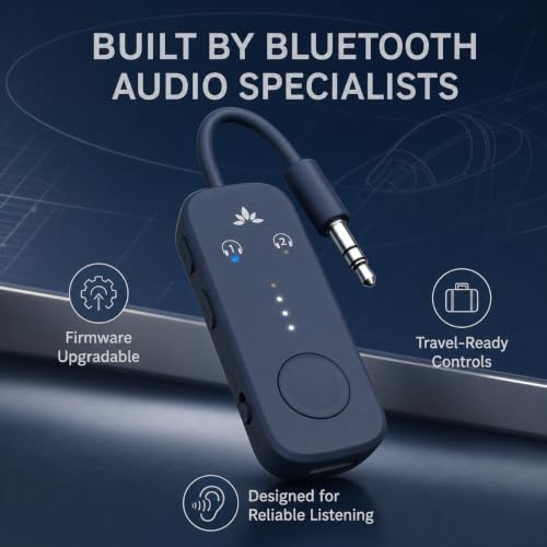 Avantree Relay - Airplane Bluetooth Adapter for 2 AirPods or Headphones - color: 3-Midnight Blue