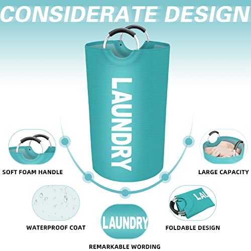 90L Large Laundry Basket, Dirty Clothes Waterproof Laundry Hamper, Green - color: Green, size: 90L