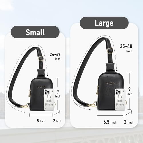 INICAT Small Crossbody Bags for Women, Mini Travel Sling Purse - color: Black Solid, size: Small