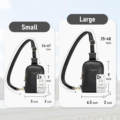INICAT Small Crossbody Bags for Women, Mini Travel Sling Purse - color: Black Solid, size: Small