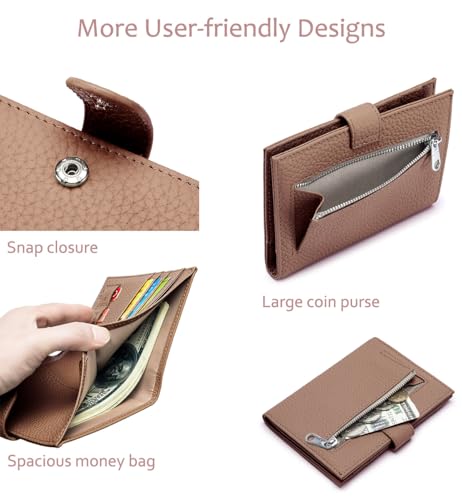 Leather RFID Blocking Passport Holder for Travel Women - color: Dove Gray