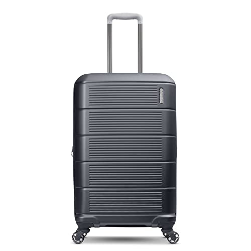 American Tourister Stratum 2.0 Expandable Hardside Luggage with Spinner Wheels, 24-Inch Checked-Medium, Charcoal - color: Charcoal, size: 24-Inch Checked-Medium