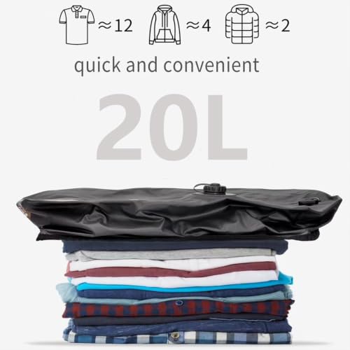 Vacuum Bag for Travel Organiser Packing Bag for Carry-On Luggage Backpack Suitcase Reusable Vacuum Seal Save Space Compression Bag with Built-in Pump & USB-C Charging (Dark Green) - color: Dark Green
