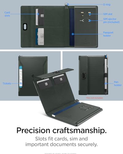Spigen Life Passport Card Cover Holder, RFID Blocking - color: Military Green