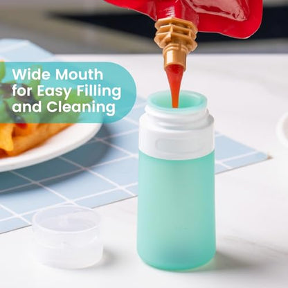 MICEBAY 2 oz Condiment Squeeze Bottles, Leakproof Salad Dressing Container - color: Mint, size: 2 OZ