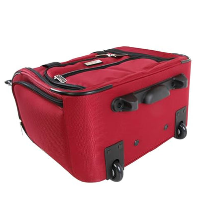 Pacific Coast Signature Underseat 15.5" Rolling Tote Carry-on - color: CRIMSON