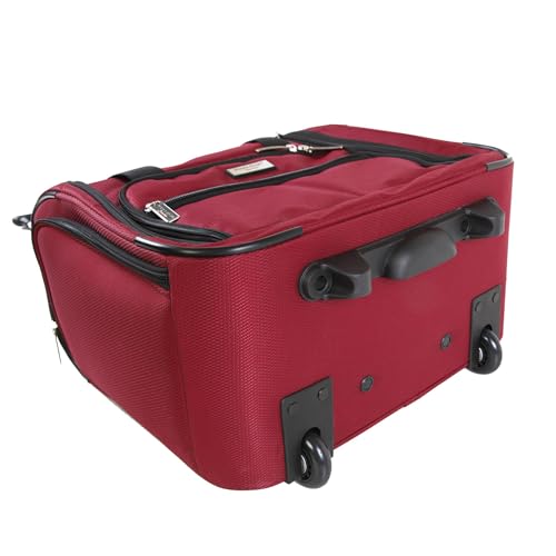 Pacific Coast Signature Underseat 15.5" Rolling Tote Carry-on - color: CRIMSON