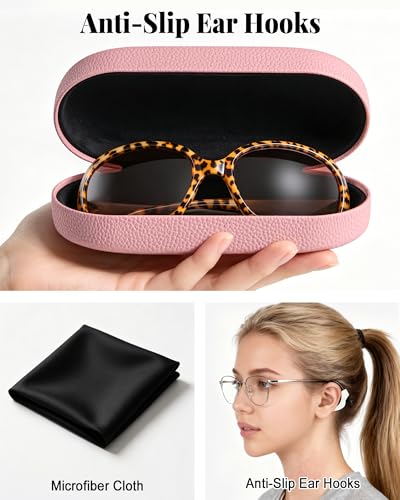 RayLove Glasses Case Hard Shell for Oversized Frames,Large Sunglasses Case With Strong Protection, Travel Eyeglass Case