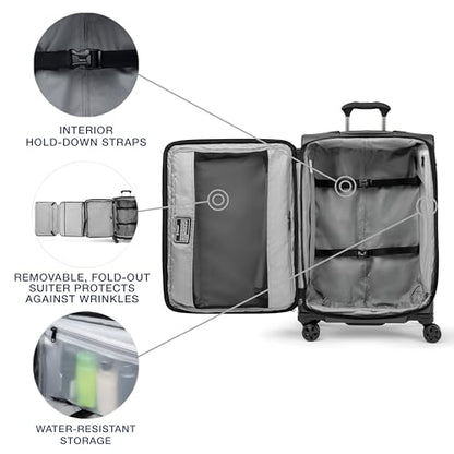 Travelpro Crew Classic Softside Checked Luggage, Grey, 25-Inch - color: Titanium Grey, size: Checked Medium