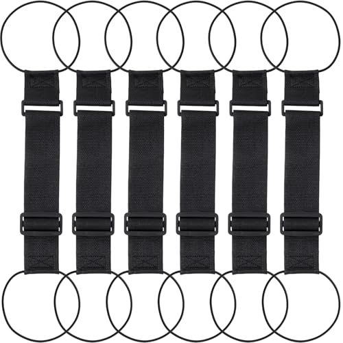 6 Pcs Black Luggage Connector Straps, Adjustable Straps for Suitcases - color: Black, 6pcs