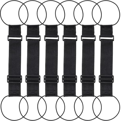 6 Pcs Black Luggage Connector Straps, Adjustable Straps for Suitcases - color: Black, 6pcs