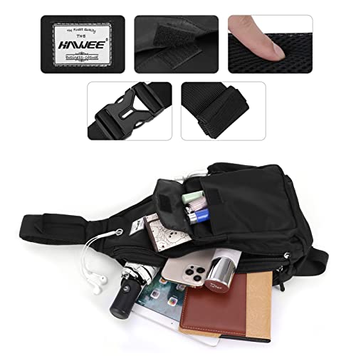 Backpack Sling for Women Anti-Water Crossbody Bag Inclined Adjustable Pack - color: Black