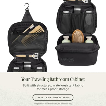 Eagle Creek Pack-It Trifold Toiletry Kit, Mandarin | Dopp Kit Toiletry Organizer with Padded Interior, Durable Hanging Hook and Large Compartments, Water-Resistant and Washable - color: Mandarin