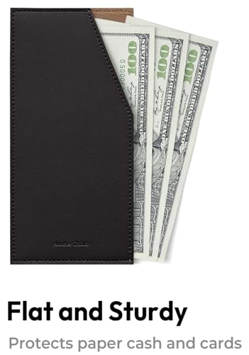 carrotez PU Leather Card and Cash Envelope for Travel and Budgeting - Black - color: Black
