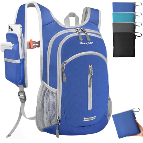 Seektop Small Hiking Backpack Expandable 12L-15L - color: Navy Blue