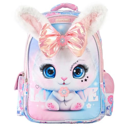 KidsPUNK Backpack for Girls Elementary:16 Inch Cute Rabbit School Bookbag - color: 16 Inch Pink Rabbit