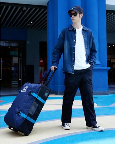 Gonex Rolling Duffle Bag with Wheels, Water-Repellent Nylon, 30 in, Navy - color: Dark Blue