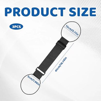 3-Pack Elastic Luggage Straps, Adjustable Luggage Straps for Multiple Suitcases, Strap to Hold Two Suitcases Together, Suitcase Connector Straps Set of Three, 41 by 5 cm