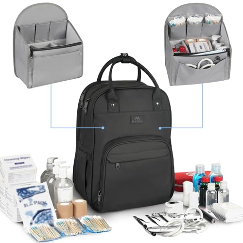 MATEIN Medical Backpack, 17 Inch Laptop Backpack with Removable Organizer - color: Black, size: 17 Inch