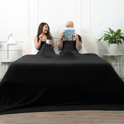 Big Blanket Co Premier Plush Oversized Blanket 6x6 ft Black - color: Black, size: 6' x 6' Premier Plush
