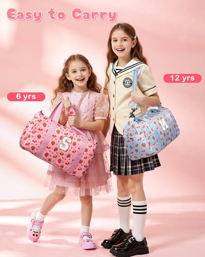Elilier Dance Recital Gifts for Girls, Preppy Dance Bag, Letter R - color: Blue, style: R
