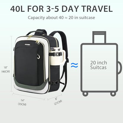 KROSER Laptop Backpack Computer Backpack 17 Inch Men-Beige/Black/Army Green - color: Beige/Black/Army Green