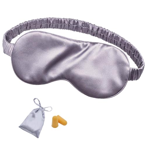 OLESILK 100% Mulberry Silk Sleep Mask for Women - Zero-Pressure Blackout - color: Charcoal