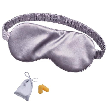 OLESILK 100% Mulberry Silk Sleep Mask for Women - Zero-Pressure Blackout - color: Charcoal