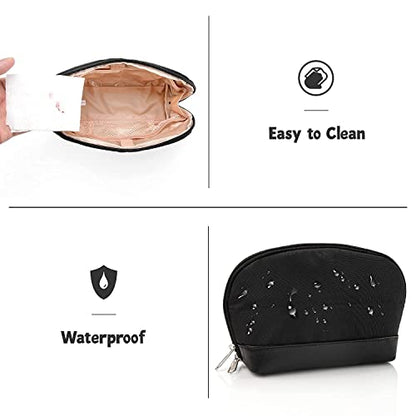 Ethereal Large Makeup Pouch, Large Capacity Makeup Bag for Purse, Travel Zipper Pouch, Makeup Accessories Organizer, Black - color: 03-standard black