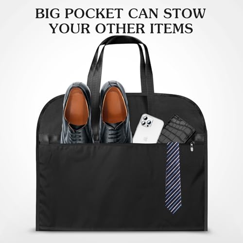 Limoomil 43" 6"‑Gusset Waterproof Foldable Suit Bag, Darkgrey - color: Darkgrey, size: 42" x 24" x 6"