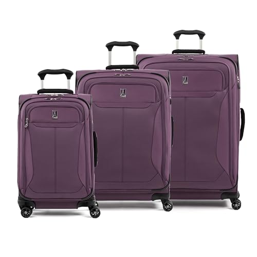 Travelpro Tourlite Softside 3-Piece Set, Expandable Luggage, 4 Spinner Wheels, Lightweight Suitcase, 21" Carry-On, 25" Checked Medium, 29 Check Large, Deep Purple - color: Deep Purple, size: 3-Piece Set (21/25/29)