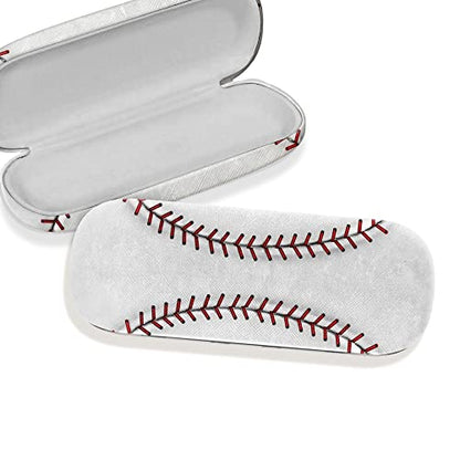 WIRESTER Hard Shell Eyeglasses Case, Clamshell Sunglasses Holder Protective Cover with Microfiber Cloth - color: Baseball