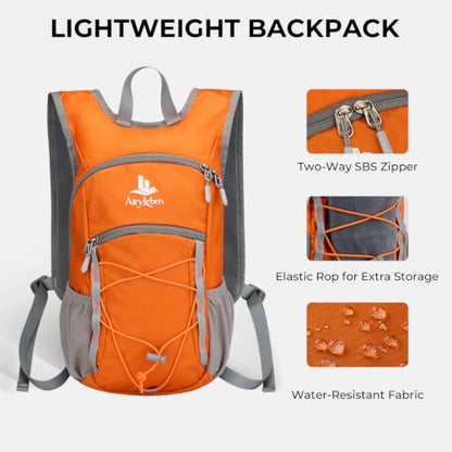 14L Small Hiking Backpack, Packable Travel Daypack for Men Women - color: Orange