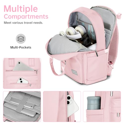 Luggage Sets 5 Pieces, Suitcase Set with Wheels, Suitcases for Women - color: Light Pink-5pcs, style: 5 Piece Set (Backpack)