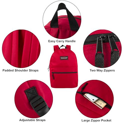 Trail maker Classic 17 inch Backpacks with Adjustable Padded Straps | School Backpacks for Girls, Boys - color: Red