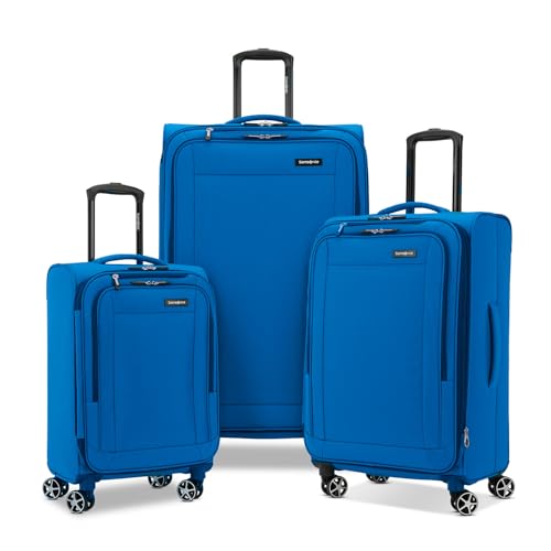 Samsonite Saire LTE Softside Expandable Luggage with Spinner Wheels, 3-Piece Set (20/25/28), Caribbean Blue - color: Caribbean Blue, size: 3-Piece Set (Carry on/Medium/Large)