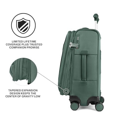 Travelpro VersaPack+ Softside Carry-On Luggage Suitcase, Green, 21-Inch - color: Desert Sage Green, size: Carry On