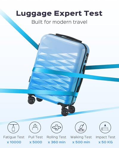 Suitour Luggage Set of 3,Hard Case Lightweight Luggage Sets with Spinner Wheels TSA Locck for Travel… - color: Blue, size: 3-Piece Set (20+24+28)
