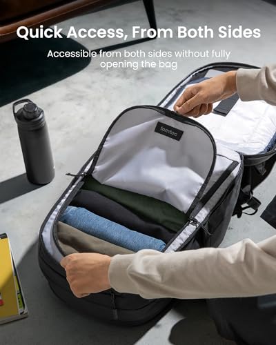 tomtoc Laptop Backpack 26L, Large Work Bag Fits 15.6-16 Inch Laptop - color: Black, size: 26L