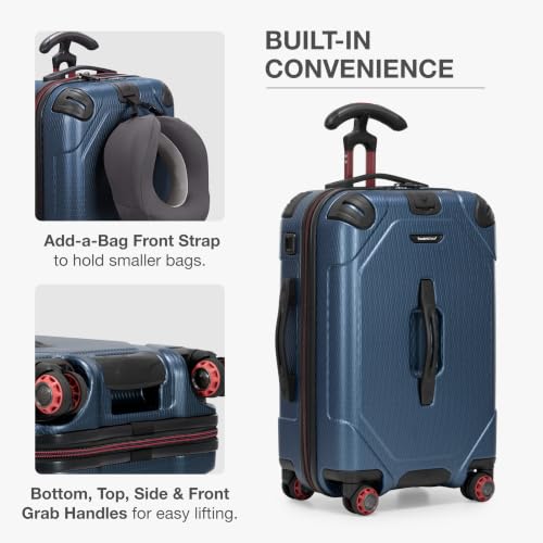 Traveler's Choice Maxporter II Polycarbonate Hardside Trunk with Spinner Wheels, Navy, 22-Inch Carry-on Luggage - color: Navy, size: 22-inch Carry-on Luggage