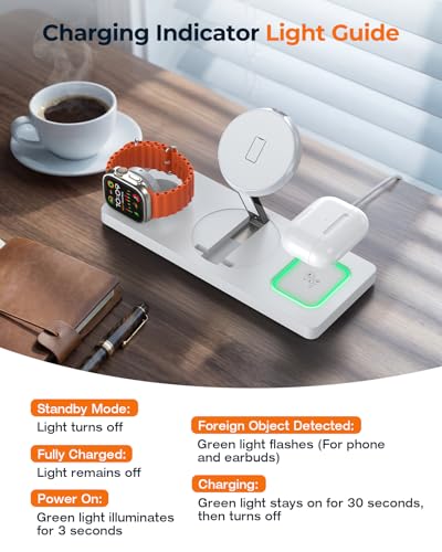 Foldable 3-in-1 Wireless Charging Station for Apple Magsafe Charger Stand