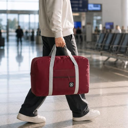 1pcs Foldable Travel Duffel Bag, Lightweight Waterproof Carry,Red - color: Red