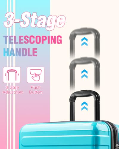 Luggage Sets 2 Piece, Hard Shell Expandable Carry on Suitcase with Spinner Wheels and TSA Lock, Lightweight Travel Luggage Set - color: Sugar, size: 2 Piece Set (20/24inch)