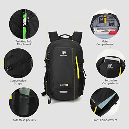 SKYSPER Small Hiking Backpack, 20L Lightweight Travel Backpacks Hiking Daypack for Women Men - color: Lantc20-black, size: 20 l